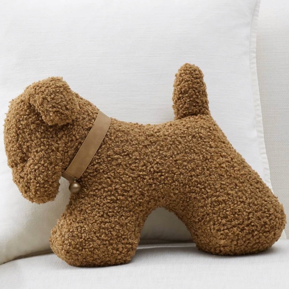 Pottery Barn Cozy Teddy Faux Fur Dog Pillow Couch Accent